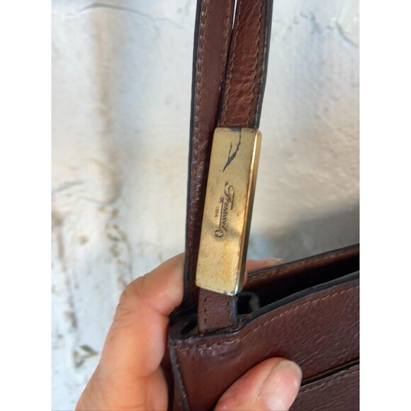 FOSSIL STERLING DOUBLE HANDLE BROWN LEATHER 12 X 11 PURSE NEW - Picture 4 of 6